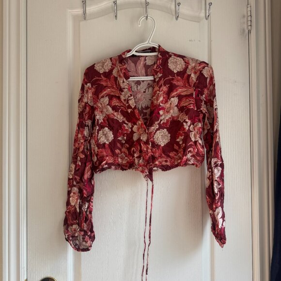 Zara wrap floral printed blouse - Picture 4 of 8